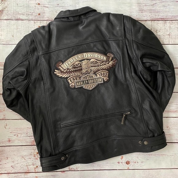 Harley-Davidson Old Forge Leather Motorcycle Jacket - 2XL - Picture 2 of 12